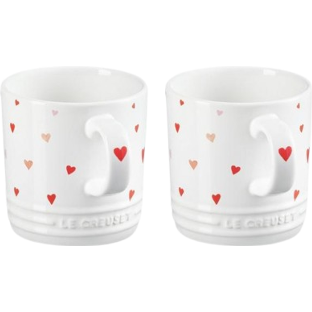 Le Creuset Stoneware Heart Mugs, 350ml - Set of 2