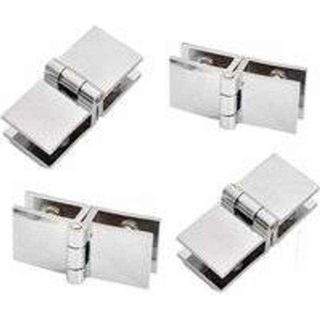 Cyslmuk - 4pcs 180 Degree Glass Door Hinges, Glass Door Hinges, Zinc Alloy Glass Door Hinges, Easy to Install, Suitable for Display Cabinets, Wine