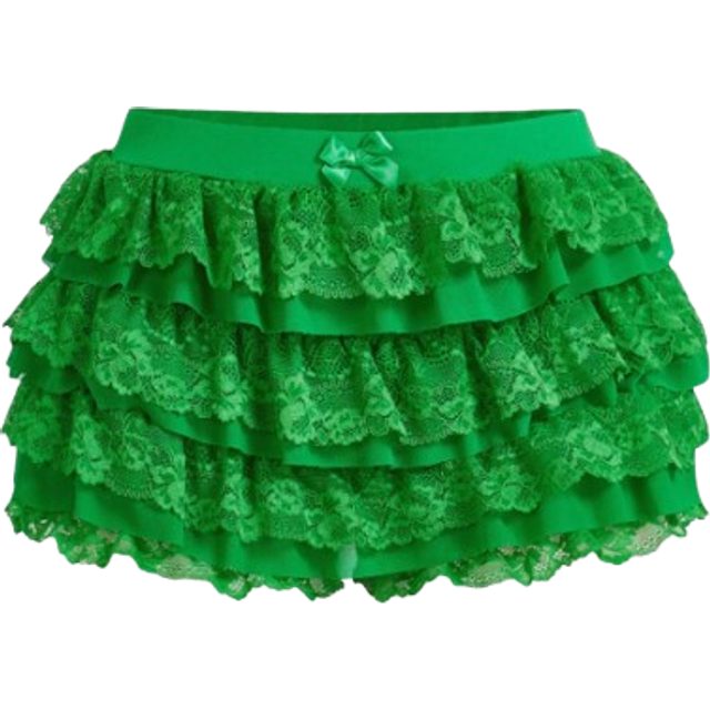 AthÃ®ral Summer Women Green Balletcore Sweet Bow Kawaii Mesh Contrast Lace Ruffle Trim Low Waist Micro Mini Shorts Summer Shorts Beach Holiday
