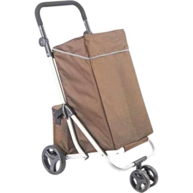 Lightweight Prestige 4-Wheel Shopping Trolley in Off White/Grey, Rubber