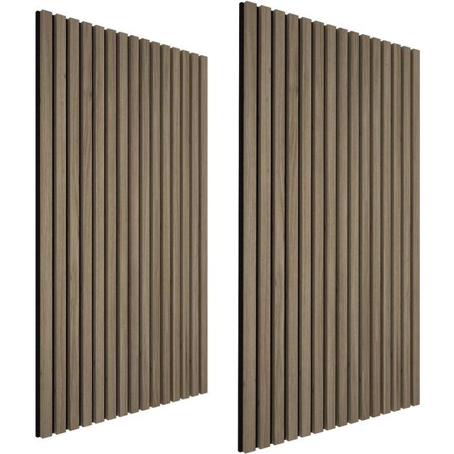 Acoustic Wall Panels - wood effect, thick felt, easy to install - Dark oak, Set of 2