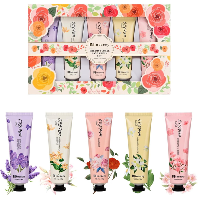 Floral assorted hand cream set, 5 x 30ml,pack of 5,friendly to all skin,gifts f