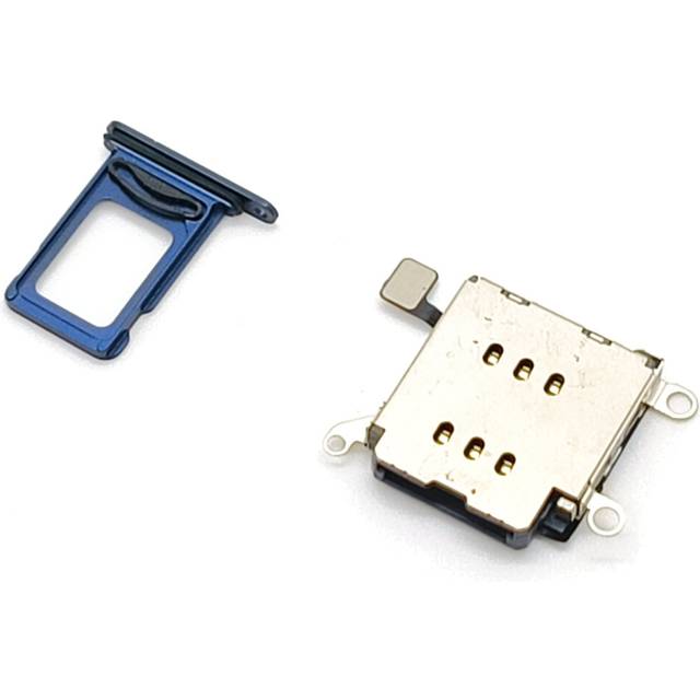 Dual Sim Tray Compatible With iPhone 12 Blue With Sim Card Reader - 2 Sim Cards in 1 Phone