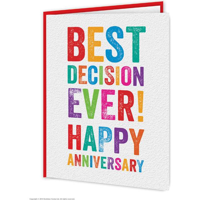 Cute Anniversary Card - Best Decision Ever by Brainbox Candy