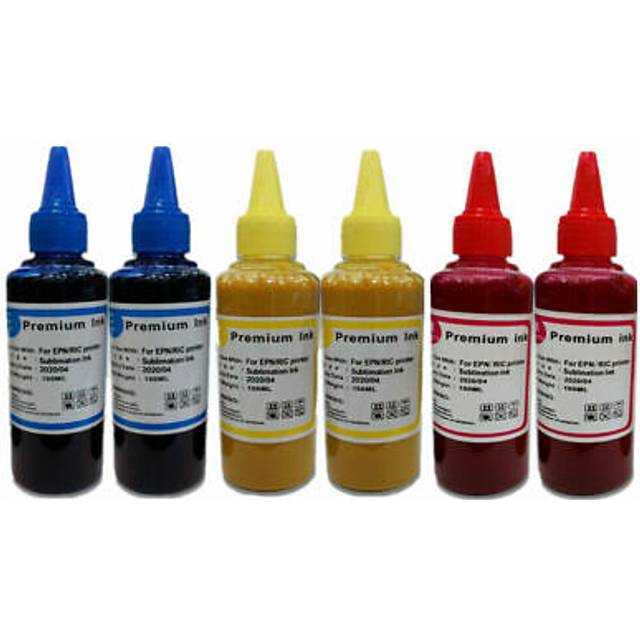 6 x 100ml sublim sharp dye sub sublimation ink 3 colour set fits epson printers