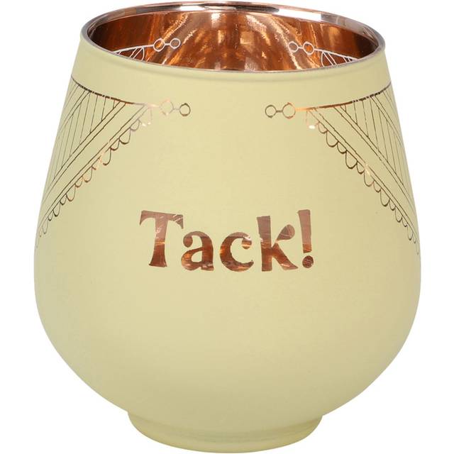 Ljuslykta Spegelglas med Text - Tack!