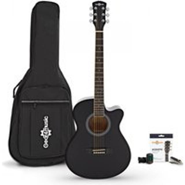 Single Cutaway Acoustic Guitar & Accessory Pack by Gear4music Black