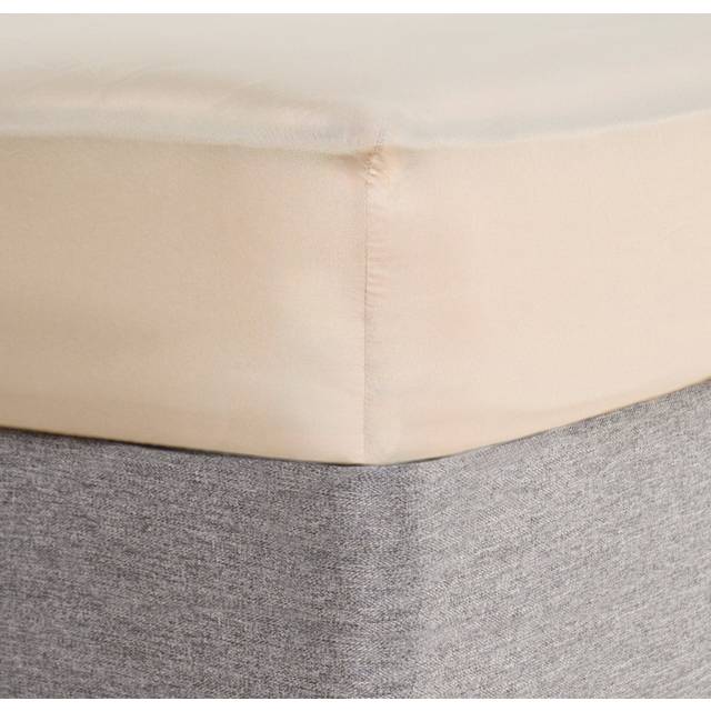 Brentfords Plain Dyed Fitted Sheet, Natural - King