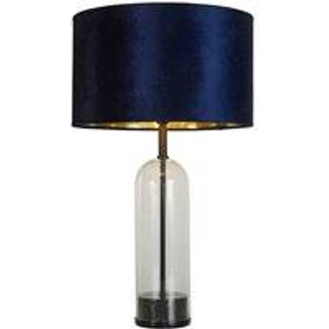 Searchlight 81711AZ Oxford Table Lamp Glass Black Metal Marble Navy Ve