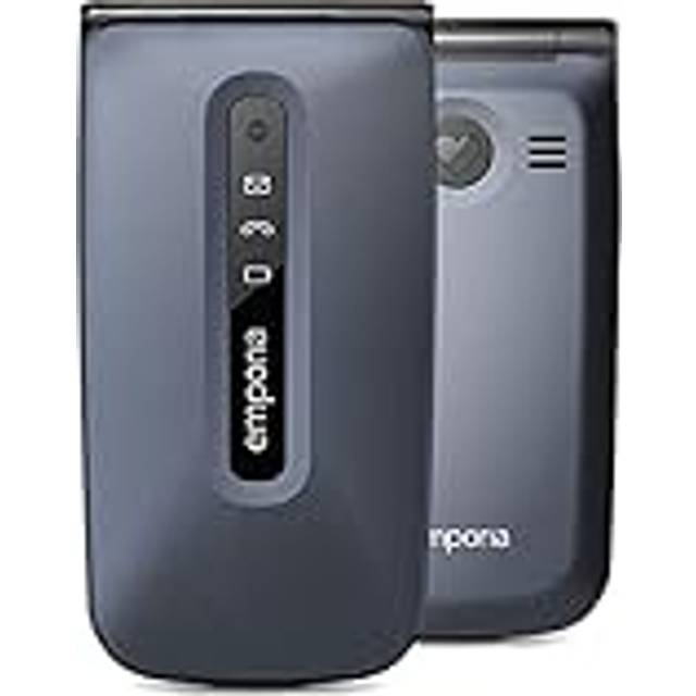 Emporia ACTIVEglam 4G mobiltelefon för äldre, hög volym, 2,2 tum färgskärm, stora knappar, SOS-knapp, laddningsställ, kamera, blåbär (Italien)