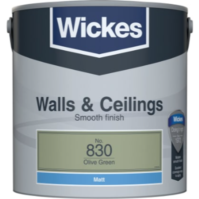 Wickes Vinyl Matt Emulsion Paint - Olive Green No.830 - 2.5L