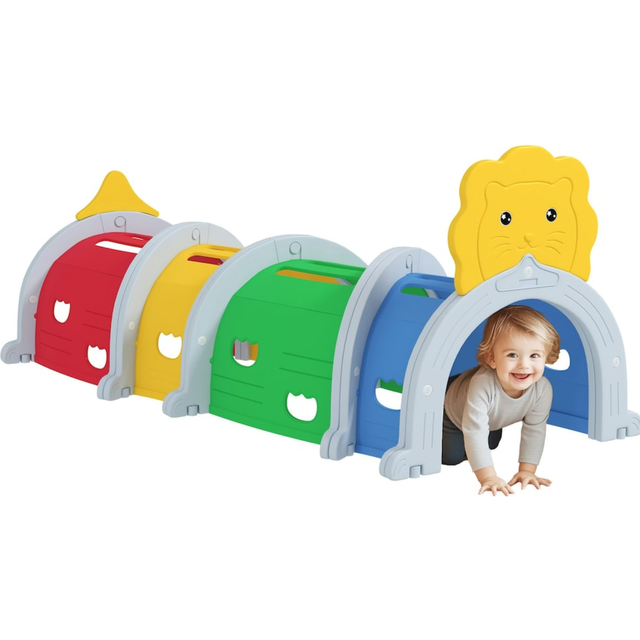 Aiyaplay Kids Play Tunnel For 3-6 Years Crawl And Climb, Lion Design, Indoor & Outdoor