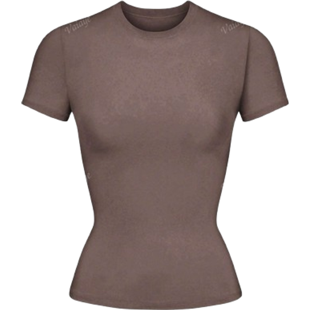 SHEIN Queen Women Basic T-Shirts Scoop Neck Short Sleeve Crop Tops Cute Summer Tops Slim Fit Tees Y2k