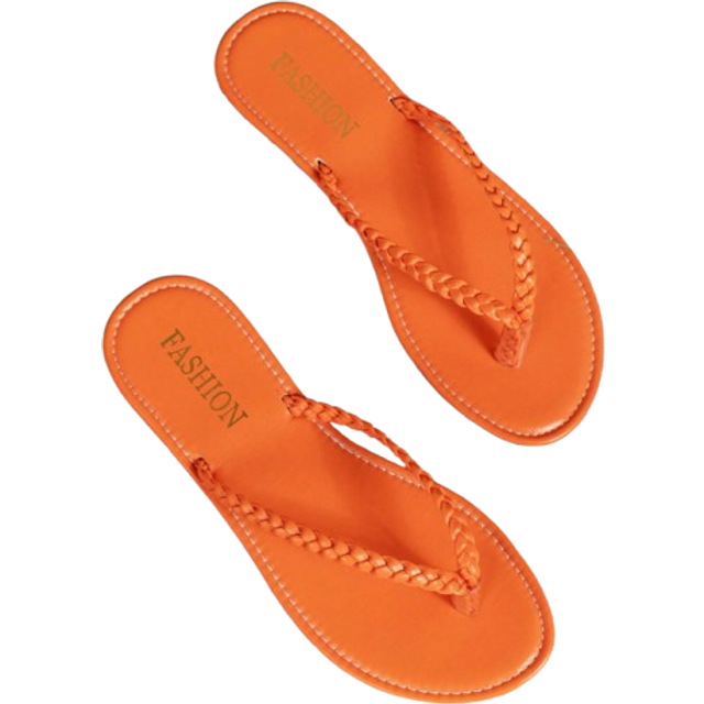 SHEIN Fashionable Woven Flat Sandals Women&#39;s Toe Ring Slippers