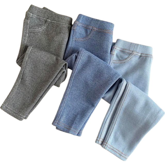 SHEIN LMoss 3pcs Baby Girl Cozy Solid Color Knitted Elastic Waist Pants Set, Autumn & Winter