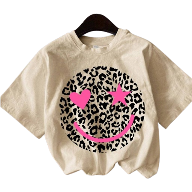 SHEIN Tween Girl  Simple Round Neck Short Sleeve T-Shirt, Casual For Spring Summer