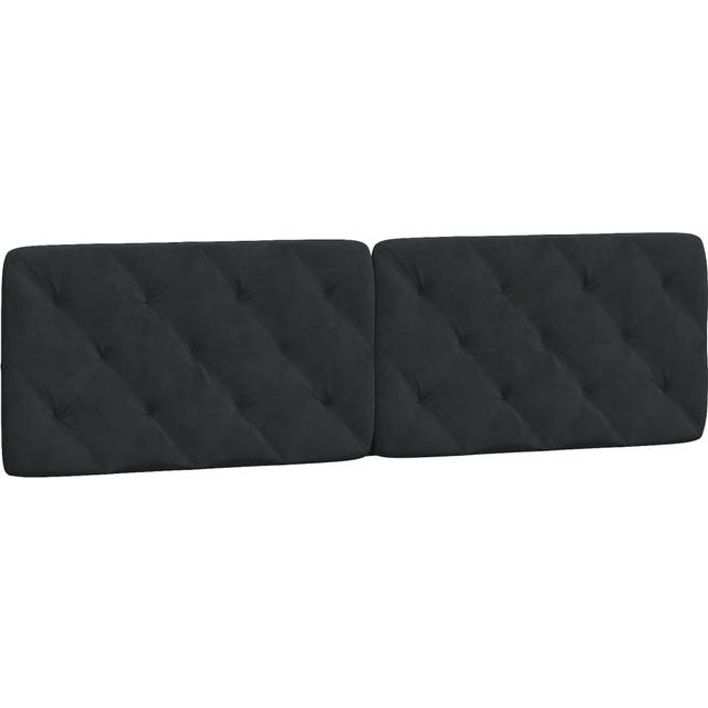 vidaXL Gavlpude 180 cm Velour Sort Sengegavl 185cm