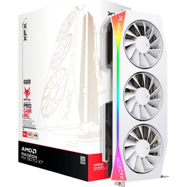 XFX Mercury AMD Radeon RX 9070XT OC White 16GB GDDR6 Gaming Graphics Card - RX-97TRGBBW9