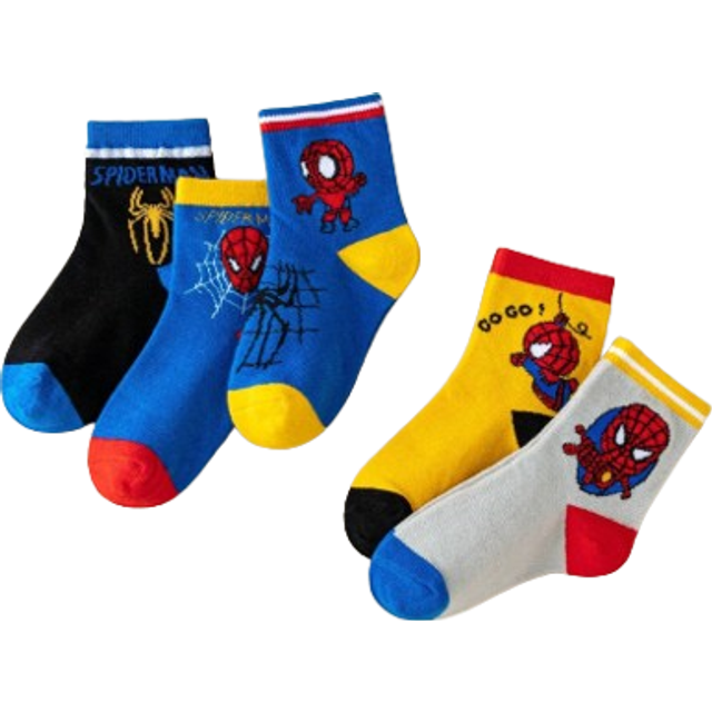 SHEIN Randomly Distribute 5 Pairs Of Combination Kids Socks, Four Season Cute Cartoon Baby Socks, Boys&#39; Mid Tube Socks Suitable For Daily Life Or Parties