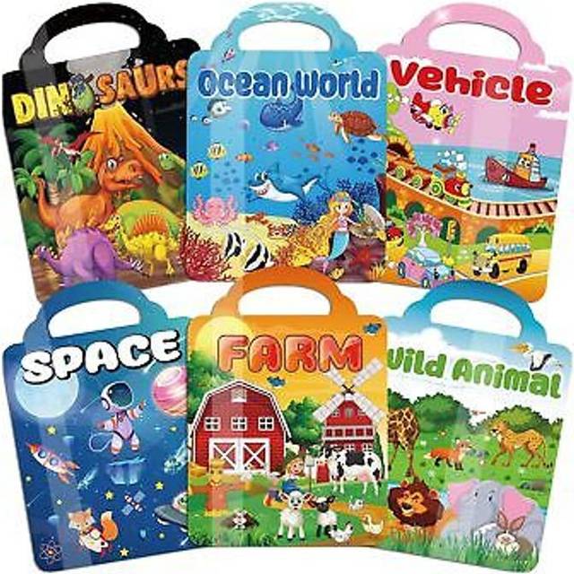 Kalysky 6Set Puffy Sticker Books for Kids 2-4  3D Reusable Stickers Bo