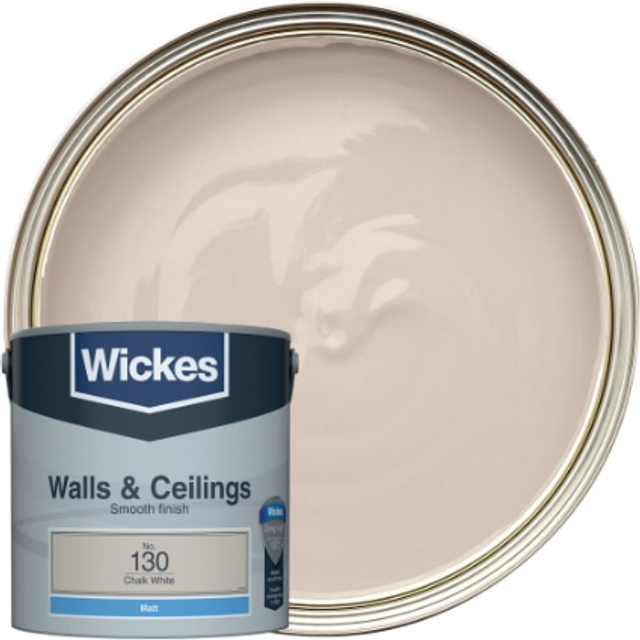 Wickes Vinyl Matt Emulsion Paint - Chalk White No.130 - 2.5L