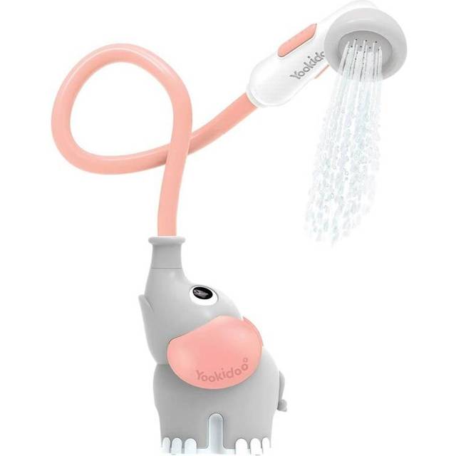 Yookidoo babyshower elefant i grått med rosa