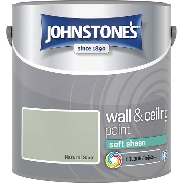 Johnstone's Walls & Ceilings Natural Sage Soft Sheen Emulsion Paint 2.5L - JOHNSTONES - Green