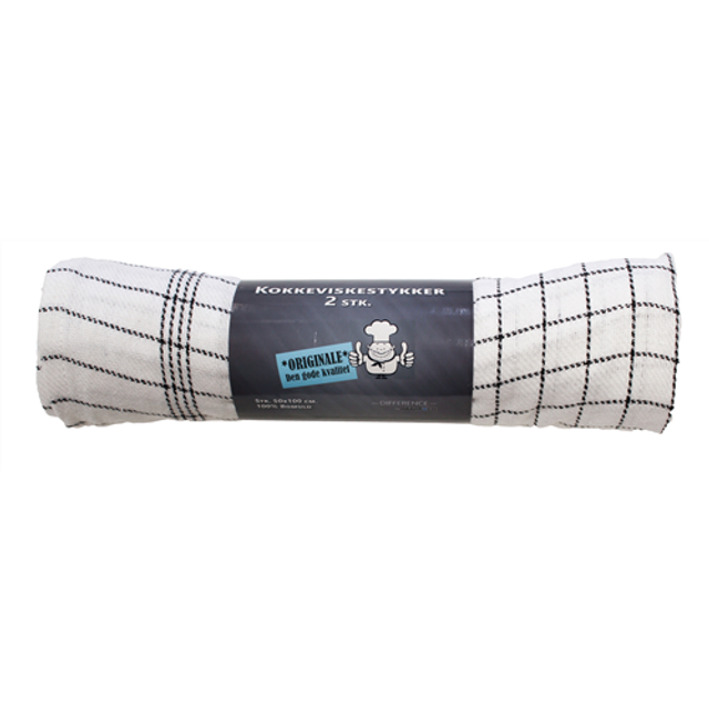 Kockhandduk Med Svarta Ränder 2-pack. Storlek 50cm x 100 Cm