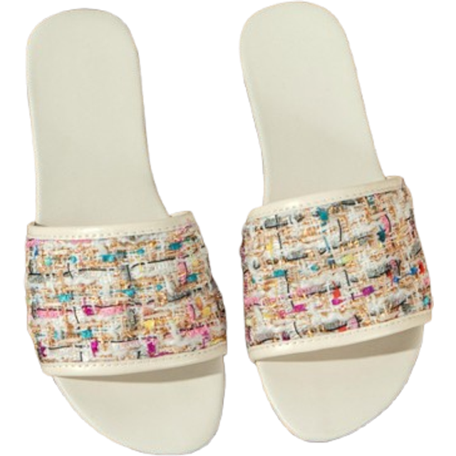 SHEIN Women&#39;s Elegant And Fashionable Beige And Black Flat Slippers, Suitable For Spring And Summer, With Square Toe And Versatile Design, Ladies&#39; Comfortab