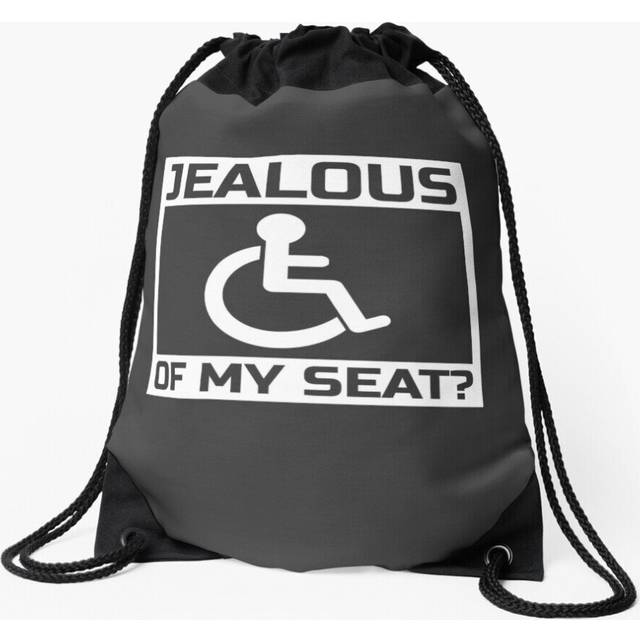 Drawstring Bag Wheelchair Jokes Disability Jokes Statement Sport Gym Shoe Backpack