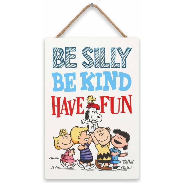 Open Road Brands Peanuts Gang Be Silly Be Kind Have Fun Hanging Wood Wall Decor  Adorable Snoopy Sign for Kids Bedroom or Clas