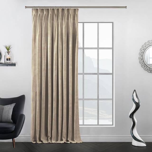 Luxury Pinch Pleat Curtain Panel - Single Drapery for Elegant Window Decor (65cm W X 295cm H)