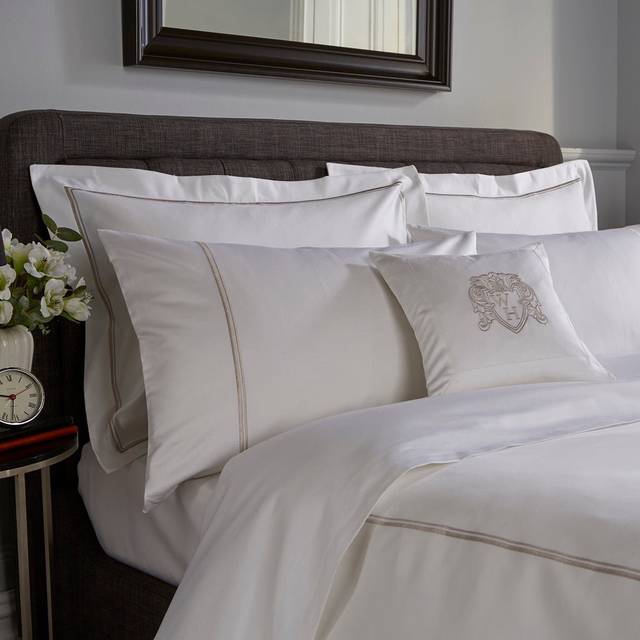 800 Thread Count Double Cord Embroidered Sateen Pillowcase - Set of 2 - Grey