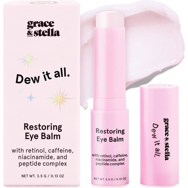 grace & stella Under Eye Brightener Balm Stick - Retinol & Caffeine Eye Cream with for Dark Circles  Puffiness  Wrinkles - Instantly Hydrate and Brigh