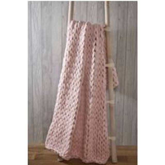 Chunky Hand-Knitted Soft & Cosy Throw Blanket 120x150 cm - Pink - 120cm x 150cm