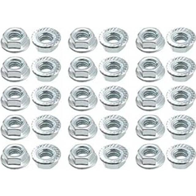 5/16-18 Serrated Flange Hex Lock Nuts, Carbon Steel 30 Pcs