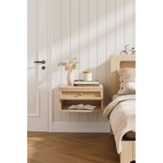 Wall Mounted Floating Bedside Table - Natural - One Size