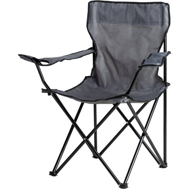 (Blue) Camping Chair, Folding Chair for Adults, Steel Frame Arm Chair with Cup Holder