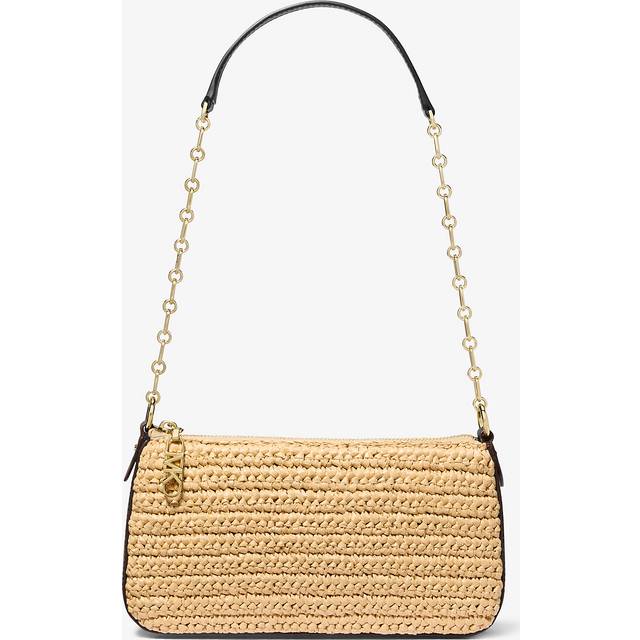 MK Empire Medium Hand-Crocheted Straw Chain-Link Pochette - Natural - Michael Kors