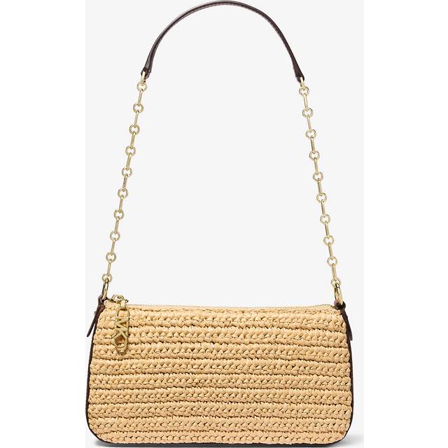 MK Empire Medium Hand-Crocheted Straw Chain-Link Pochette - Brown - Michael Kors