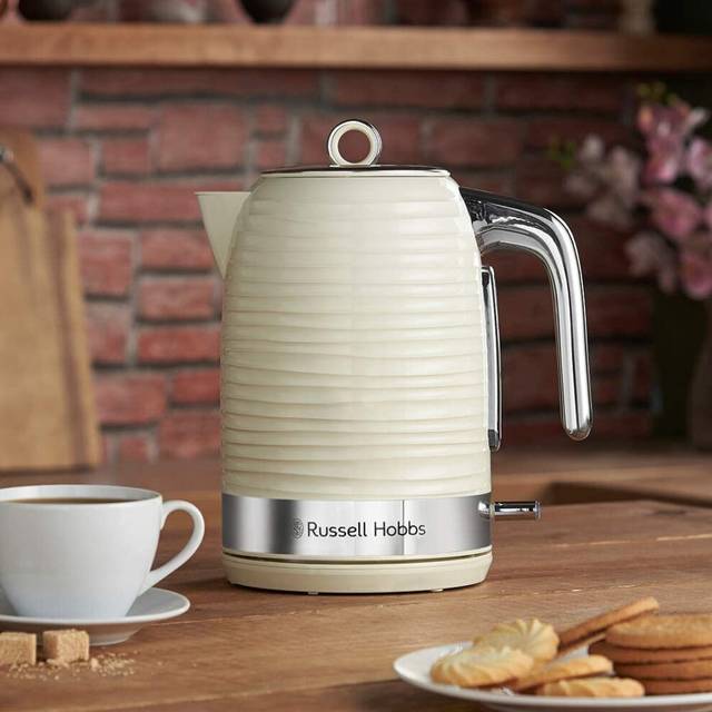 (Cream, Kettle) Russell Hobbs 24382 Inspire High Gloss Plastic Four Slice Toaster