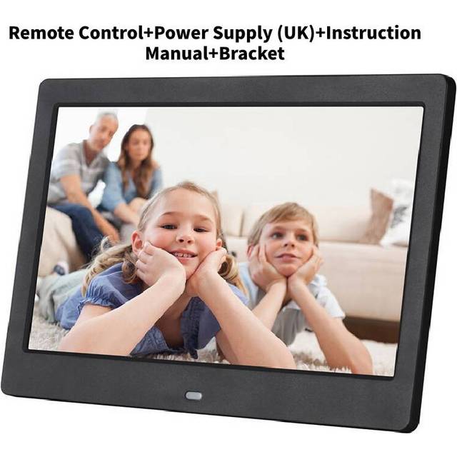 (Black) 10 Inch Black Digital Photo Frame With Music Video Calendar Alarm Clock Remote