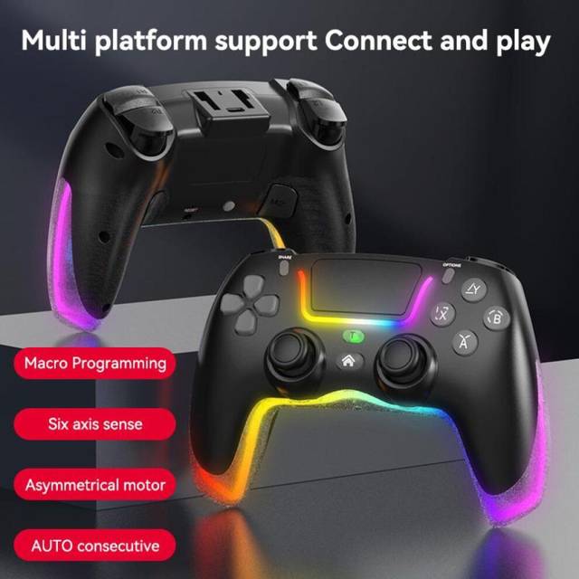(Black) VAORLO Joystick PC Gamepad Mando Ps4 Controle Ps4 Controller Manette Ps4 Control Ps4 Juegos for Multi-Platform Switch/PC/Android/IOS
