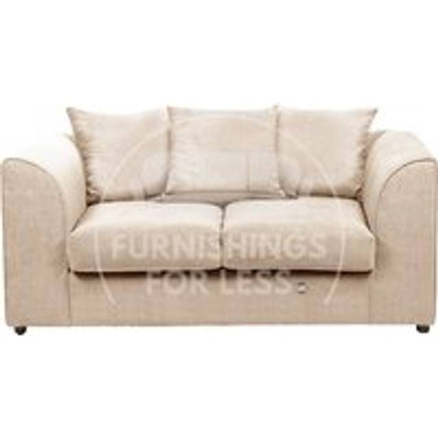 Casper Chenille 2 Seater Sofa Scatter Back Curved Arm - Beige - One Size