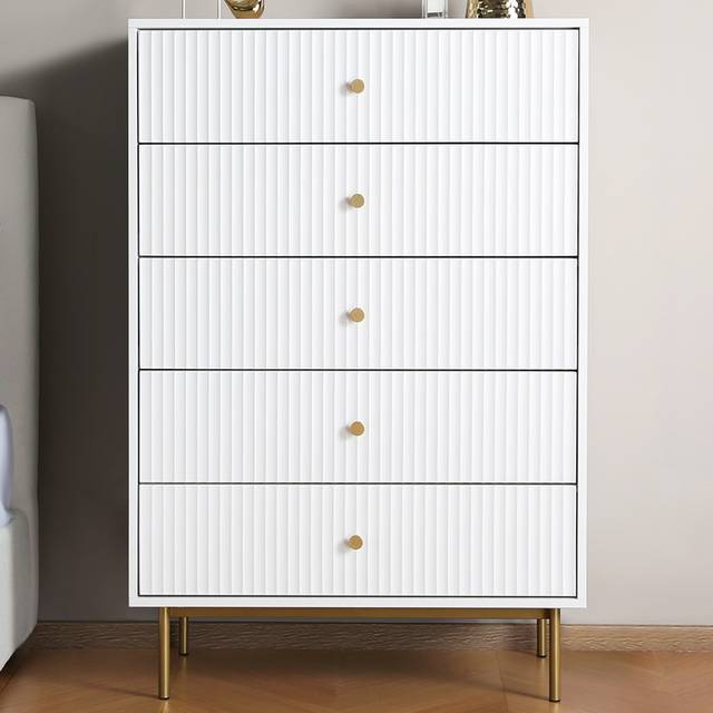 Devon 5 Drawer White Chest of Drawers - Home Garden Direct - 5 Drawers