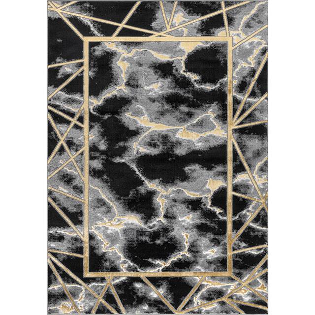 Abstract Indoor / Outdoor Area Rug - Black (Rectangle 200 x 290cm)
