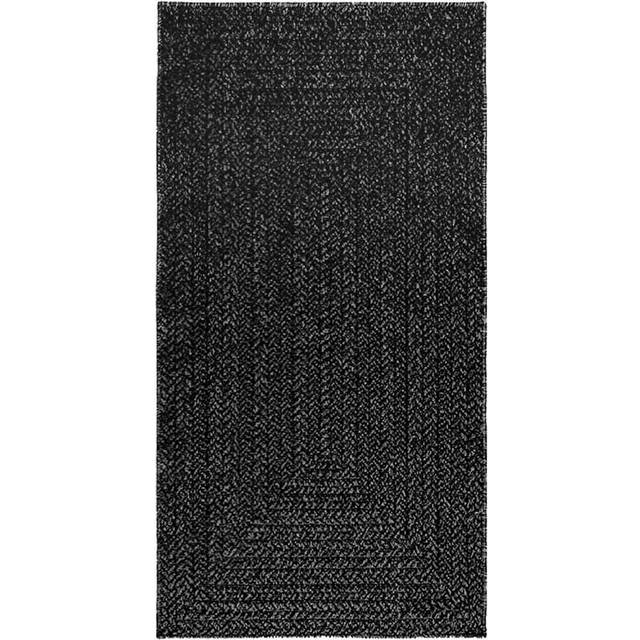 Square Densie No Pattern Machine Woven Anthracite Area Rug (Rectangle 80 x 150cm)