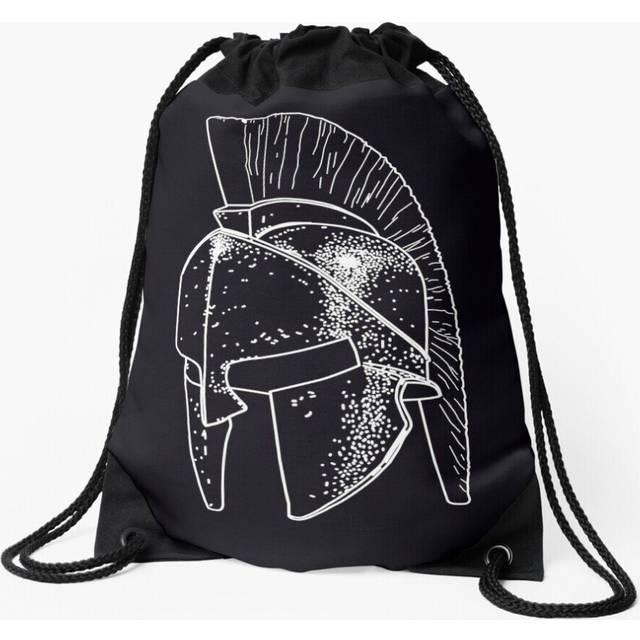 Drawstring Bag Spartan Helmet Sport Gym Shoe Backpack