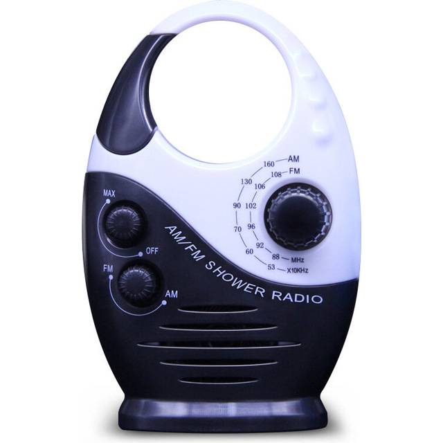 AM / FM Mini Shower Radio Bathroom Waterproof Radio Hanging Music Radio Built-in Speaker (Not Including Battery) Headphones