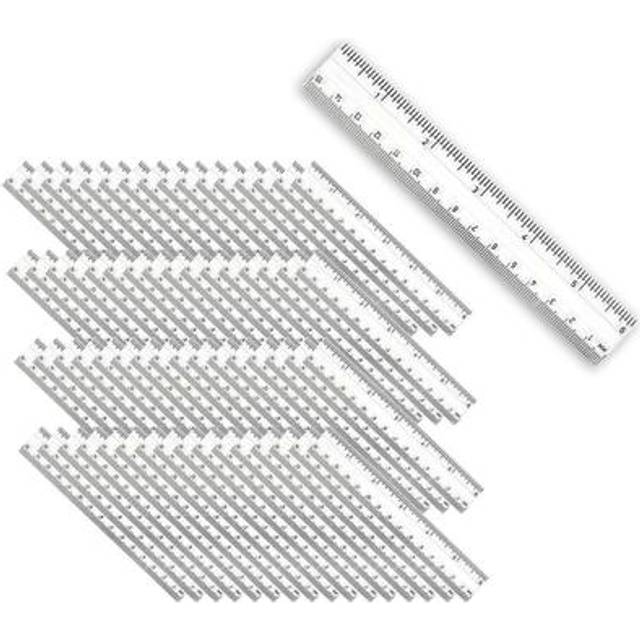 Charles Leonard CHL80610-48 Clear Plastic 6 in. Ruler & Metric - 48 Ea